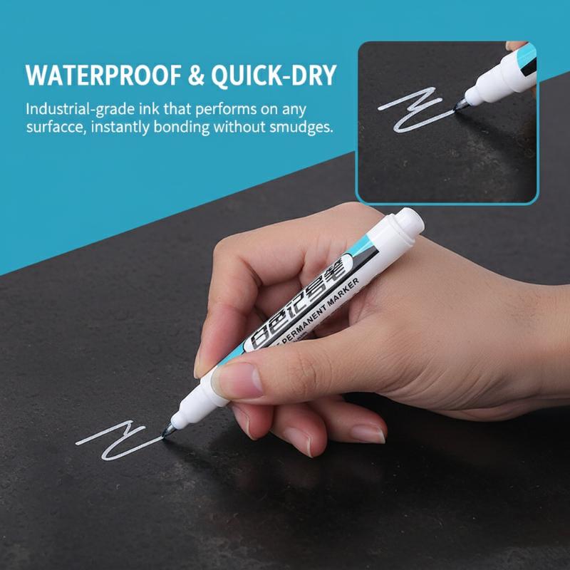 Home Improvement Mark - 1PC ホワイトダッシュロングニードルマーカーペン防水木工用タイルネジマーキングファインチップホームセンター用