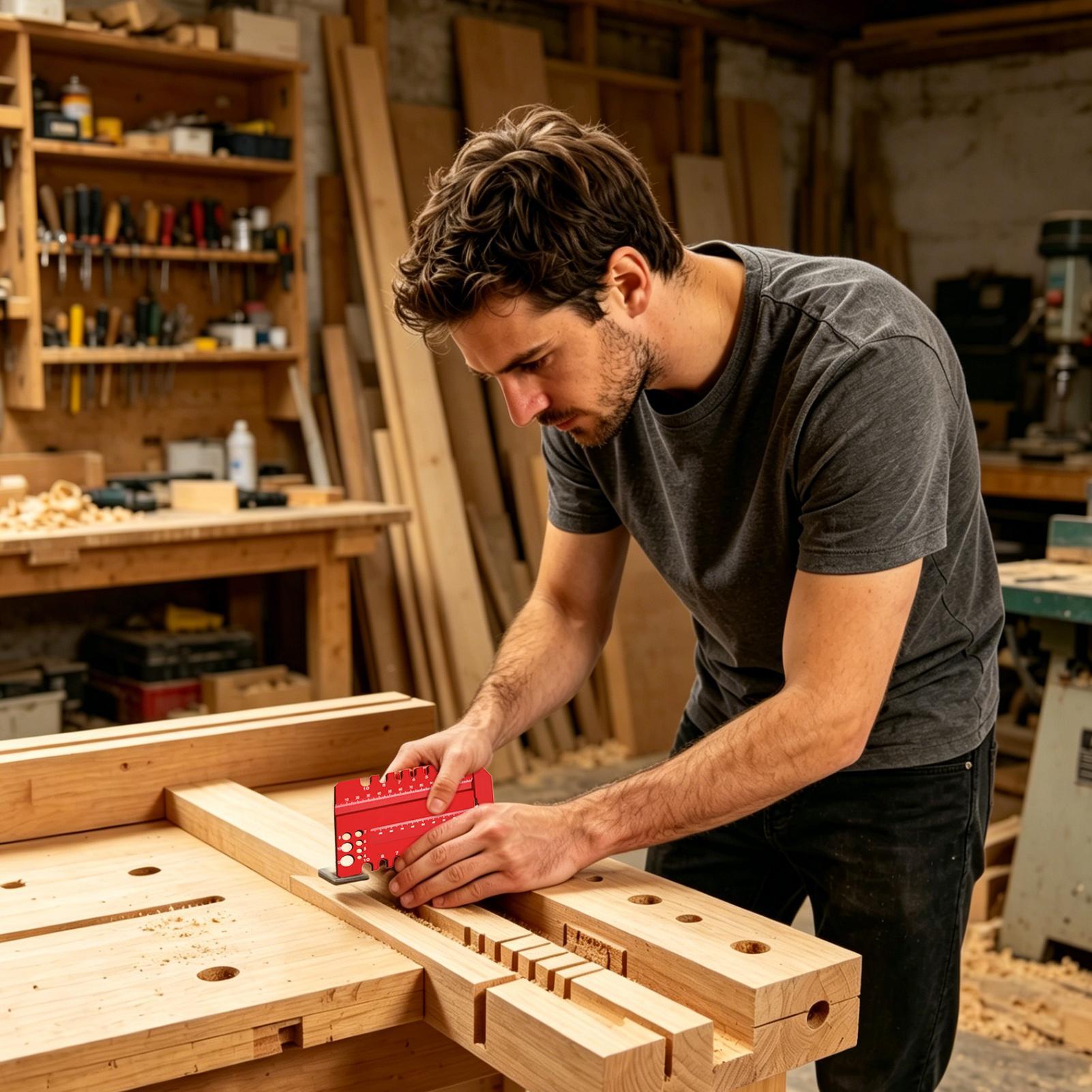 Home Improvement Mark - 建設用定規、マーキング定規、ほぞ穴ゲージ、作業場、ホームセンター、ガレージ、大工仕事、家具製作プロジェクト用
