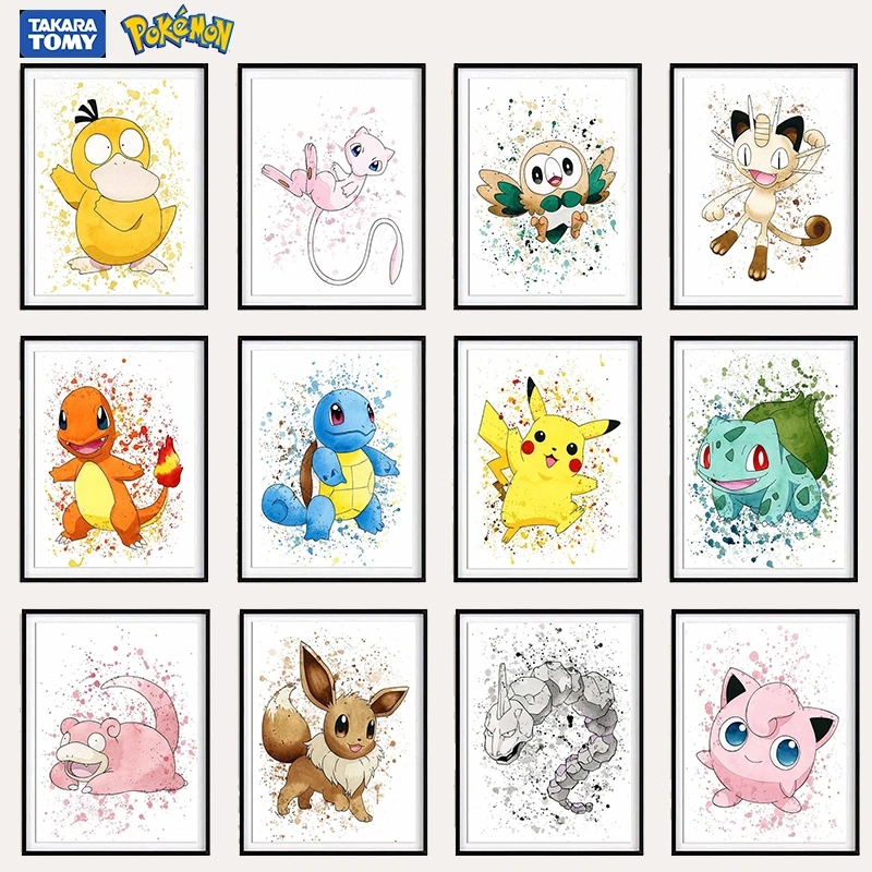 Home Improvement Tv Show - ポケモンアニメコミックキャンバス絵画漫画ポスターフシギダネヒトカゲゼニガメピカチュウ壁アートプリント子供部屋の家の装飾